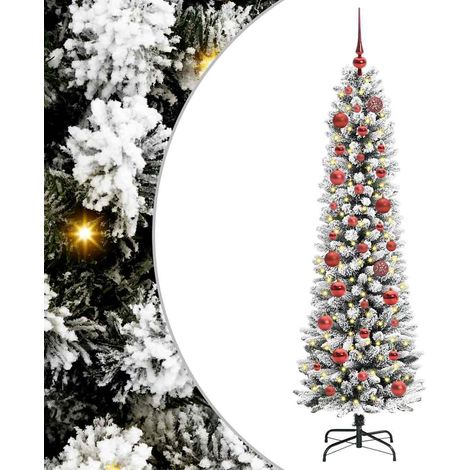 Sapin de Noël  Arbre de Noël artificiel Blanc 150 cm PVC, métal et plastique (1/5)