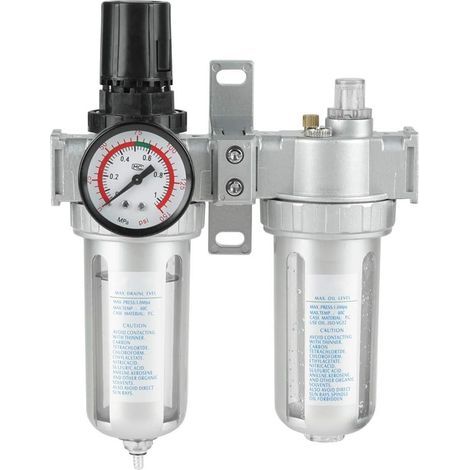 Filtre régulateur lubrificateur pour air comprimé,Régulateur de filtre de compresseur d'air, régulateur de filtre à air comprimé Combo Piège à humidité Lubrificateur d'eau d'huile SFC400 Filtre(G1/2) (1/5)