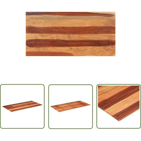 The Living Store Dessus de table bois massif d'acacia 15-16 mm 60x120 cm - Dessus De Table - Table En Bois - Acacia Massif - Plateau De Table - Meuble De Salle À Manger (1/5)