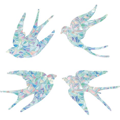16 feuilles 4 styles Hirondelle Fenêtre S'Accroche Oppose-Collision Verre Décalcomanie Statique Non Adhésif Vinyle Film Décorations pour la Maison pour les Oiseaux Grèves, Autocollants