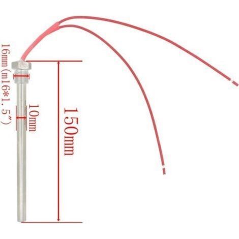 220v 300w 350w bougies allumage pour poêle à pellets - diamètre 10mm - longueur 140 150 170mm (filetage m16x1.5mm, longueur 150mm 300w) (1/2)