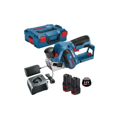 Bosch Akku-Hobel GHO 12V-20 12 V / 2x 2,0 Ah Akku + Ladegerät in L-Boxx