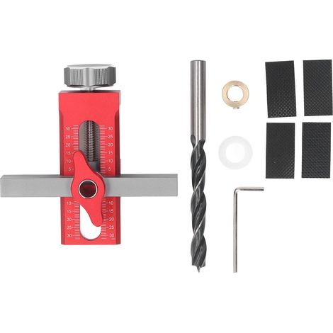 Montagehilfe für Schranktüren mit Stützarm, 10-mm-Bohrer, Montagevorrichtung für Beschläge aus Aluminiumlegierung für die Holzbearbeitung (1/5)