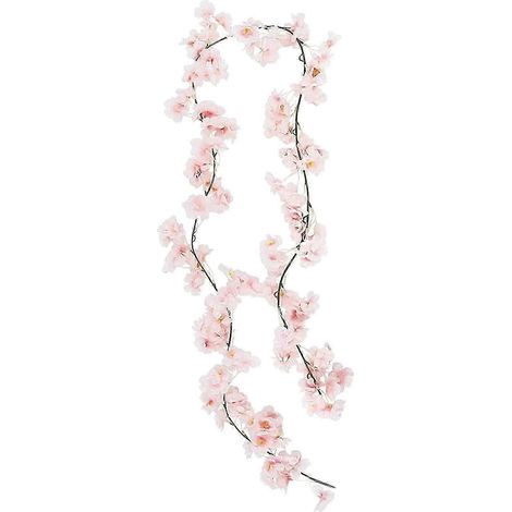 Couronne de fleurs artificielles de 1,8 mètre, guirlande décorative pour cheminée et fêtes.-Pink (1/5)