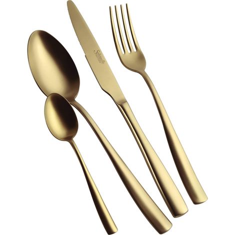 Salvinelli Time oro Ice set 6 cucchiai tavola acciaio 18/10 pvd