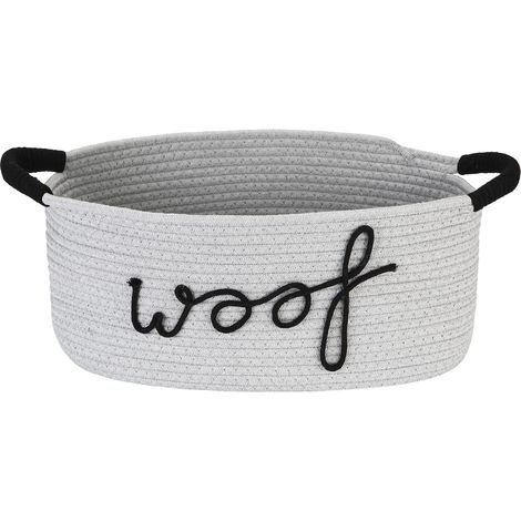 JeiibrZui Aufbewahrungskorb für Spielzeug und Hundekot – 41,9 x 27,9 x 17,8 cm – 16,65 Liter Fassungsvermögen – Graues Baumwollseil (1/5)