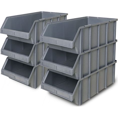 BRB 6 XXL Classic Sichtlagerkästen, LxBxH 700/580x437x300 mm, 76 Liter, grau