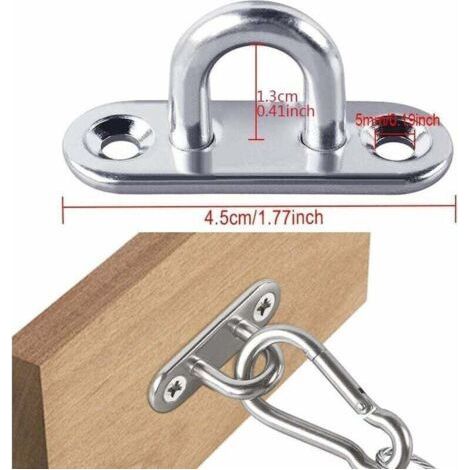 Stainless Steel Hook (8pcs) - Wall Mount for Heavy Loads (5x2cm) - U-Shaped Metal Hooks with 2 Holes Holds Up to 40kg Weight, Screw-In Wall Hooks Screw-In Hooks-Fei Yu (1/3)