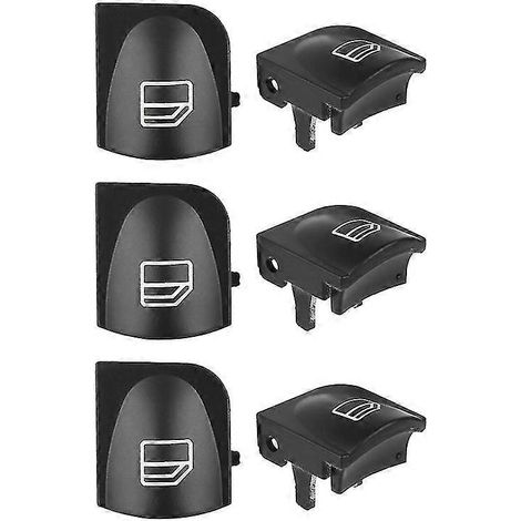 Lot de 6 capuchons de boutons de lève-vitre pour Mercedes-Benz Classe C CLK W203 W208, avant gauche et droit. (1/5)