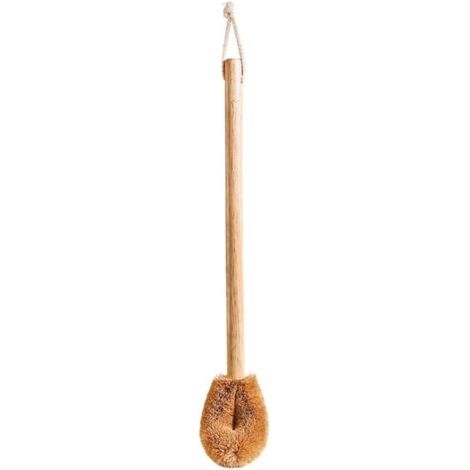 PA 1 x praktische Toilettenbürste mit langem Griff zum Reinigen von Toiletten (hellbraun, 49 x 8 cm). (1/4)
