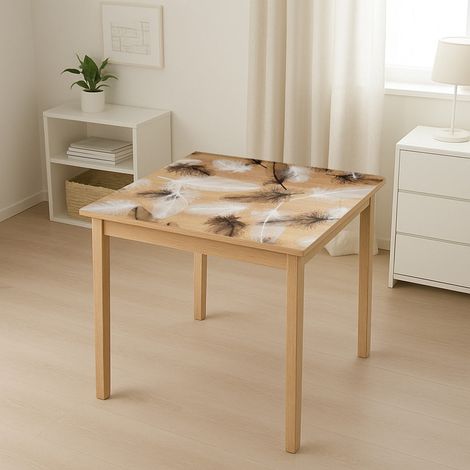 Pellicola protettiva trasparente in PVC siliconico per tavoli, 100 cm, spessore 1,2 mm, motivo a piume 20 m/rotolo Breckner Germany (1/5)