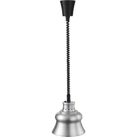 Lacor - 69266 - Lampada riscaldante a infrarossi, Mantiene i piatti caldi, secchi, Con cavo a sputo flessibile da 30 a 110 cm, Include lampadina, cucina professionale, 275W, Alluminio (1/4)