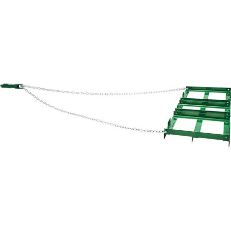 Herse de traînage 1,2 m, robuste, barres réglables et chaîne 72 cm, pour nivellement de terrain, compatible VTT, tracteur et tondeuse. (1/5)