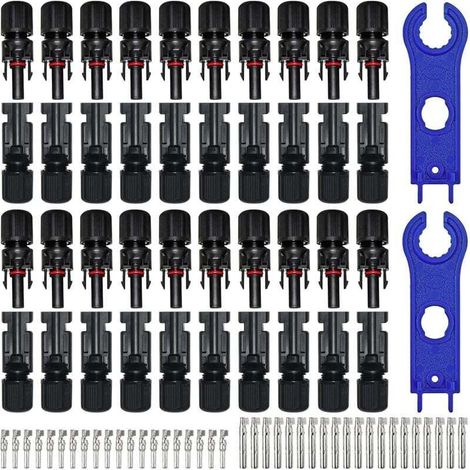 20 Paar Photovoltaik-Steckverbinder, Solarkabel, Stecker + Buchse für Photovoltaik-Solarmodulkabelzubehör (1/5)