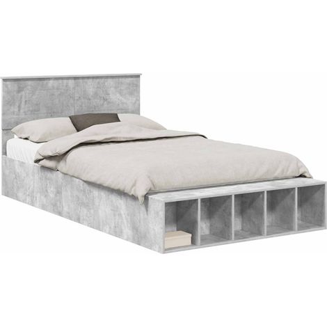 Maison Exclusive - Struttura del letto con lo scaffale Grigio cemento 120 x 190 cm