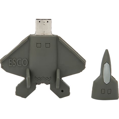 Grauer USB-Stick in Form einer Comic-Kämpferin, 32 GB, zum Speichern und Teilen von Dateien. (1/5)