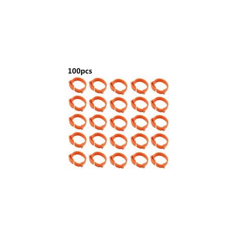 100PCS Bague Bague Oiseau Anneaux pour Pied Bague pour Poule,001-100 Bandes de Jambes Oiseau Numérotées,Anneau de Jambe réglable Poule pour Identification Oiseaux Poulet Canard Volaille (Orange,intéri (1/5)