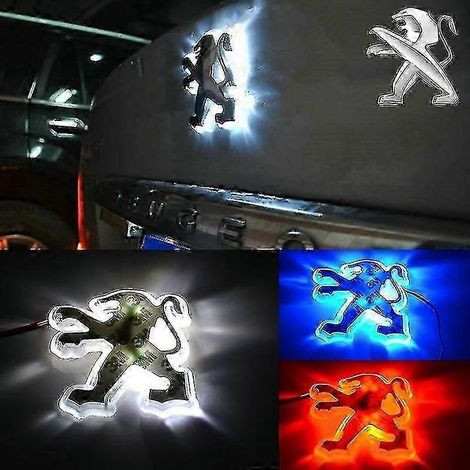 (9,8 cm x 9,5 cm) 1 pièce - Logo lumineux LED 2D pour feu arrière de voiture, emblème rétroéclairé pour Peugeot 206, 207, 307, 308, 406, 408, 508 et G (1/5)