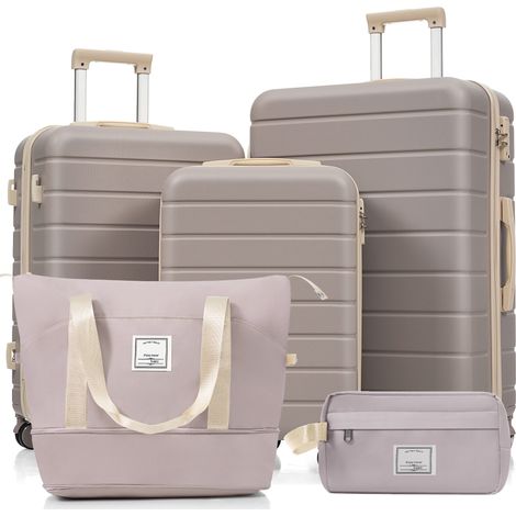 Ensemble valise M-L-XL coque rigide ABS, rose, pour maison et usage quotidien, format pratique, style moderne et facile à associer