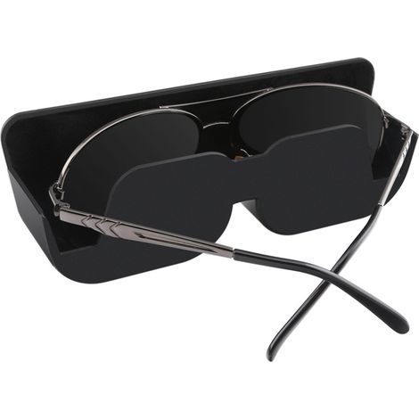 Support /boîte de lunettes de voiture adhésive, organisateur universel de lunettes de soleil pour tableau de bord et garniture de toit, noir résistant aux rayures