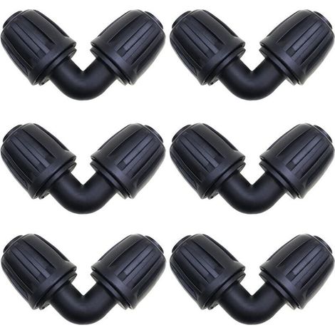 Accessoires d'irrigation,6 Pcs Connecteurs Coudés, Raccord Arrosage 16 mm, Connecteur de Tuyau D'irrigation de Jardin, pour connecteurs d'irrigation de Jardin Tuyau PE
