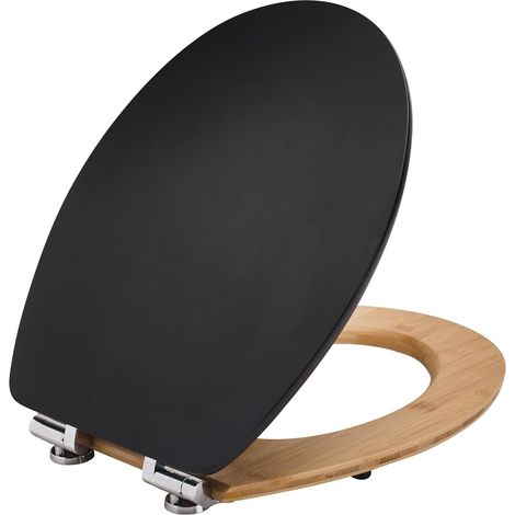 Wirquin 20722708 - Sedile WC Casual Line, in bambù, colore: Nero (1/4)