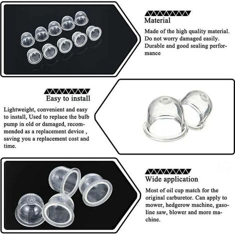 12 Pièces Carburateur Amorce Pompe Ampoule 19 mm et 22 mm Poire Pompe Amorcage Accessoires de Carburateur pour Debroussailleuse Tronçonneuse Souffleur Tondeuse