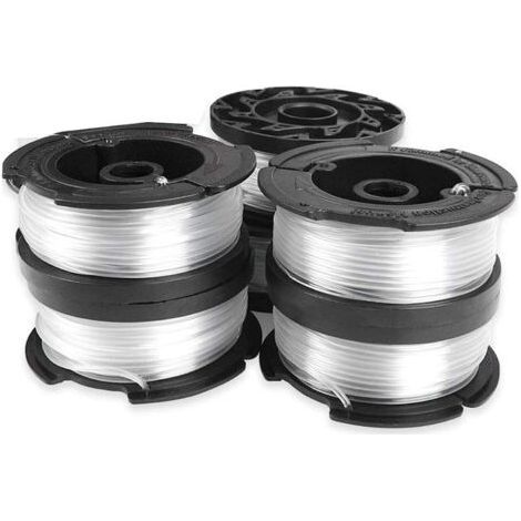 Bobines de fil de coupe-bordures Black + Decker Reflex, bobine transparente réfléchissante, 6 bobines, 1 capuchon de bobine, 1 ressort
