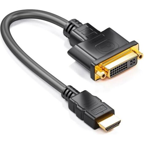 3m, Câble Adaptateur HDMI vers DVI - HDMI Mâle vers DVI Femelle 24+5-1080p Full HD HDTV 1920 x 1080 - Contacts Plaqués Or - TV Projecteur PC - Noir (1/4)