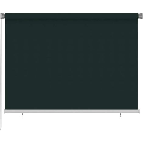 vidaXL Store roulant d'extérieur 205 (l) x 140 (H) cm vert foncé HDPE (1/5)