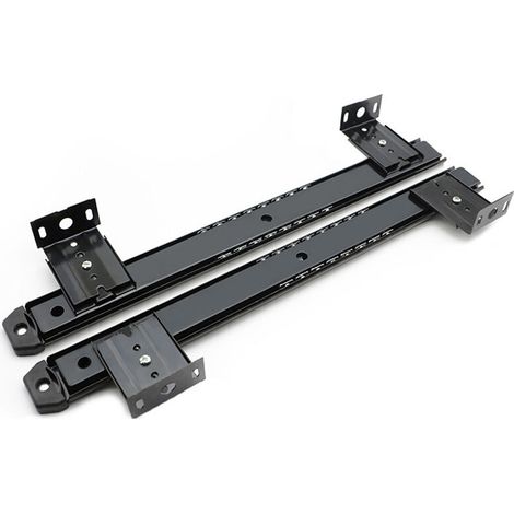 Lntyq – Coulisse à roulement à billes pour tiroir clavier – Réglable 35 à 575 mm – Acier zingué noir – Kit de 2 unités pour bureau