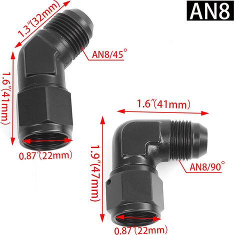 Automotive modification parts, aluminum alloy male and female adapter screws, forged oil-cooled adapter AN4-12 - -AN4 (1/4)