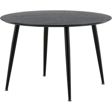 Table à Manger Ronde "Dipp" 115cm Noir (1/5)