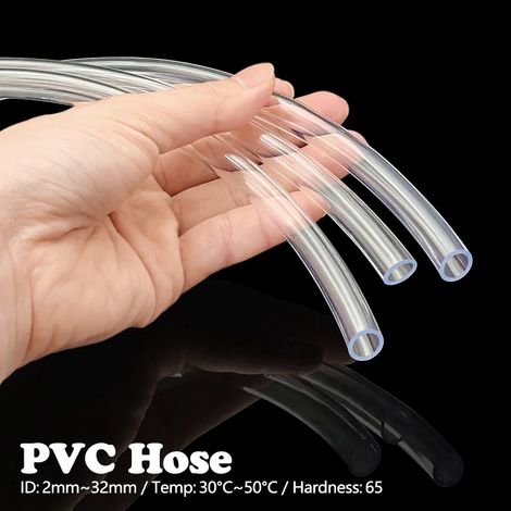 Tuyau d'irrigation transparent en PVC (38 x 44 mm), flexible et durable, étanche, anti-torsion, pour aquarium et pompe à eau. (1/4)