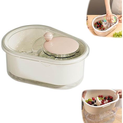 Nettoyeur rotatif fruits/légumes Bol avec brosse intégrée Portable et efficace