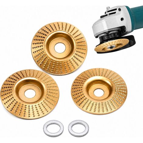 Set of 3 Sanding Discs for Angle Grinder, Tungsten Carbide Grinding Wheel for Cutting, Shaping, Angle Grinder Wheels 100/22 mm (1/5)