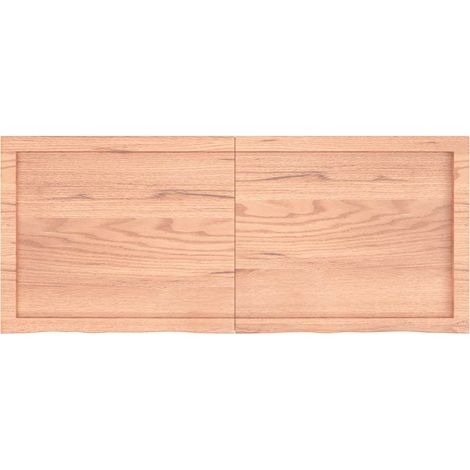 Étagère murale，Étagère flottante marron clair bois chêne massif traité CFW46085 (1/5)
