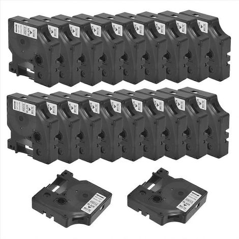 Weißes Klebeband mit schwarzem Etikett für Etikettendrucker 160, 210, 450 und 280, Packung mit kompatiblen Ersatzbändern, klare und haltbare Kennzeichnung (1/5)