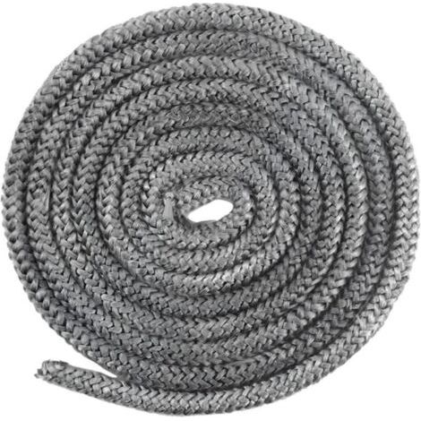 Joint Insert Cheminée 10mm x 2,5m Joint Tressé pour Insert et Poêle Joint de cheminée Joint de Porte en Fibre de Verre pour Poêle, Cheminée, Tube Poele, Porte de Four - Résistant Chaleur de 550°C (1/5)