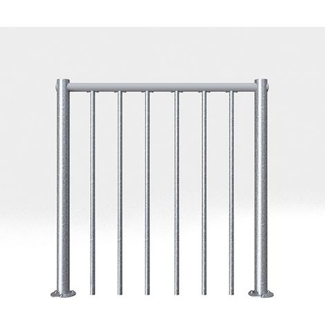 Balustrade escalier extérieur - Acier galvanisé et PVC - Longueur 1m - Main-courante en PVC - RE-I-RV-PVC-EXT