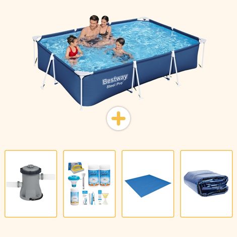 Bestway Bestway Steel Pro Rectangulaire - 300x201x66 cm - 5-pièces S289 (1/5)
