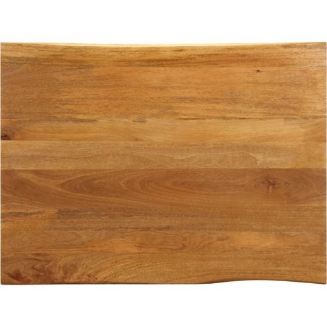 Dessus de table-Plateau de table de remplacement 100x80x2,5 cm bord vivant bois massif manguier (1/5)
