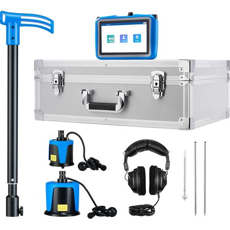 Mophorn Detector de fugas de agua para tuberías subterráneas, longitud de 5 m, con pantalla táctil de 17,78 cm y rango de 1-10,000 Hz, incluye sensores de diferentes tamaños, 3 varillas de escucha (1/5)