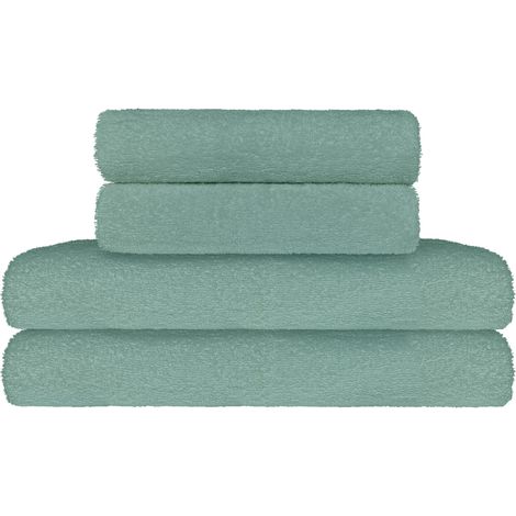 Set Asciugamani Bagno 100% Cotone Super Assorbenti Telo Doccia Spugna Professionali Salvietta Lavetta Viso Asciugamano Salviette Teli Asciugamano Ospite Qualità Hotel Lavette 2 teli doccia+2 asciugama