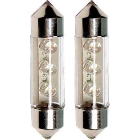 2x Ampoules navette 3 led blanche 12V 8.5-8 x5