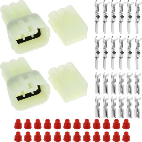 Lot de 2 Paires de Connecteurs électriques étanches 6 Broches pour Motos (6189-6171 Et 6180-6181) Compatible avec HM 090 (1/5)