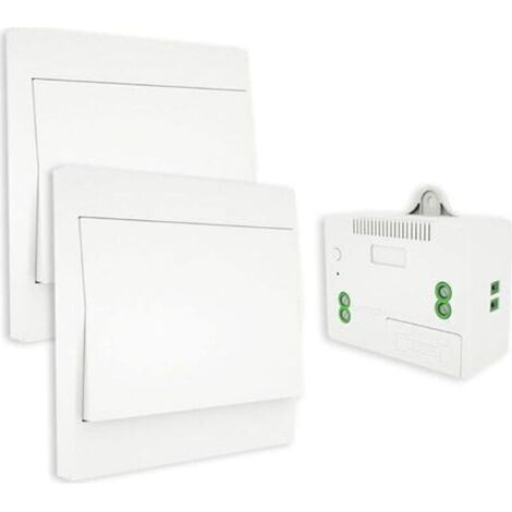pair RF433 Interrupteur sans Fil, sans Pile, télécommande Murale Va et vient, Interrupteur Mural Auto alimenté, sans câblage, émetteur pour Panneau Mural (kit à 2 Voies), intérieur extérieur étanche (1/5)