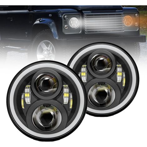 Phare LED 17,8 cm avec lumière de jour halo et clignotants pour phares et antibrouillards pour Defender 90 110 (1/5)