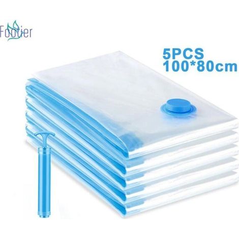 Lot de 5 Sacs de Rangement sous Vide Housses de Rangement sous Vide, Voyages Réutilisables pour Matelas,Vêtements,Couettes, (1/4)