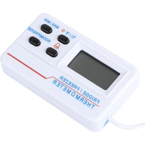 Digitales Kühlschrank- und Gefrierschrankthermometer – Lebensmittelecht – Alarm bei hohen/niedrigen Temperaturen – 6,8 cm – Weiß (1/5)
